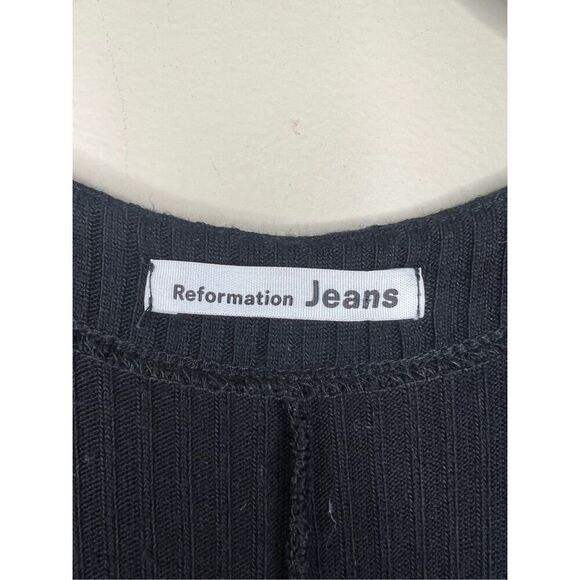 Reformation Camille Ribbed Knit Button V-Neck Jumpsuit - Picture 7 of 9